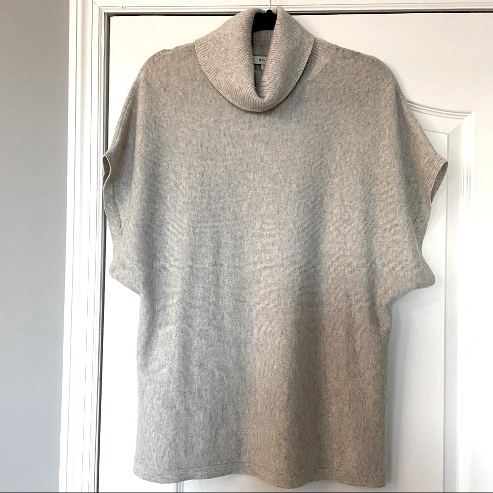 Reiss Grey Wool Cashmere Turtleneck Sweater